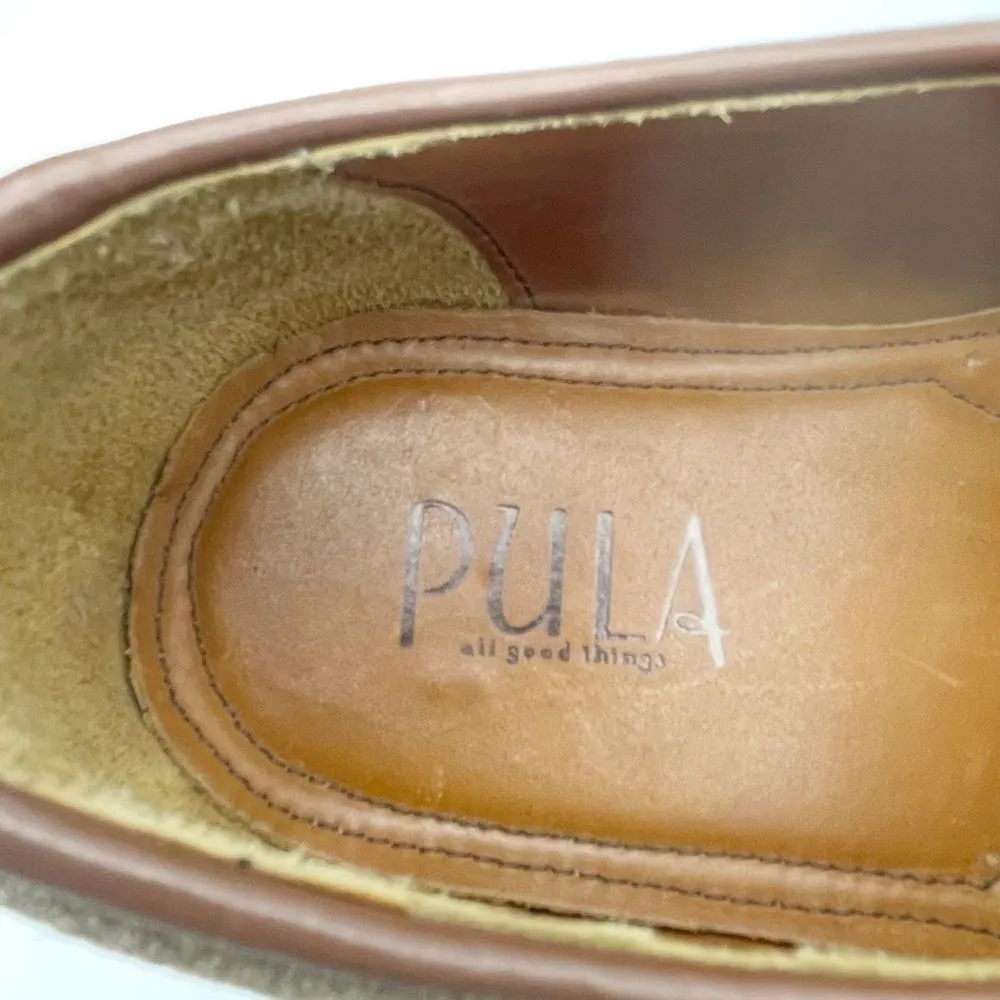 PULA Roberta Tan Brown Suede Leather Oxford Lace - Image 15