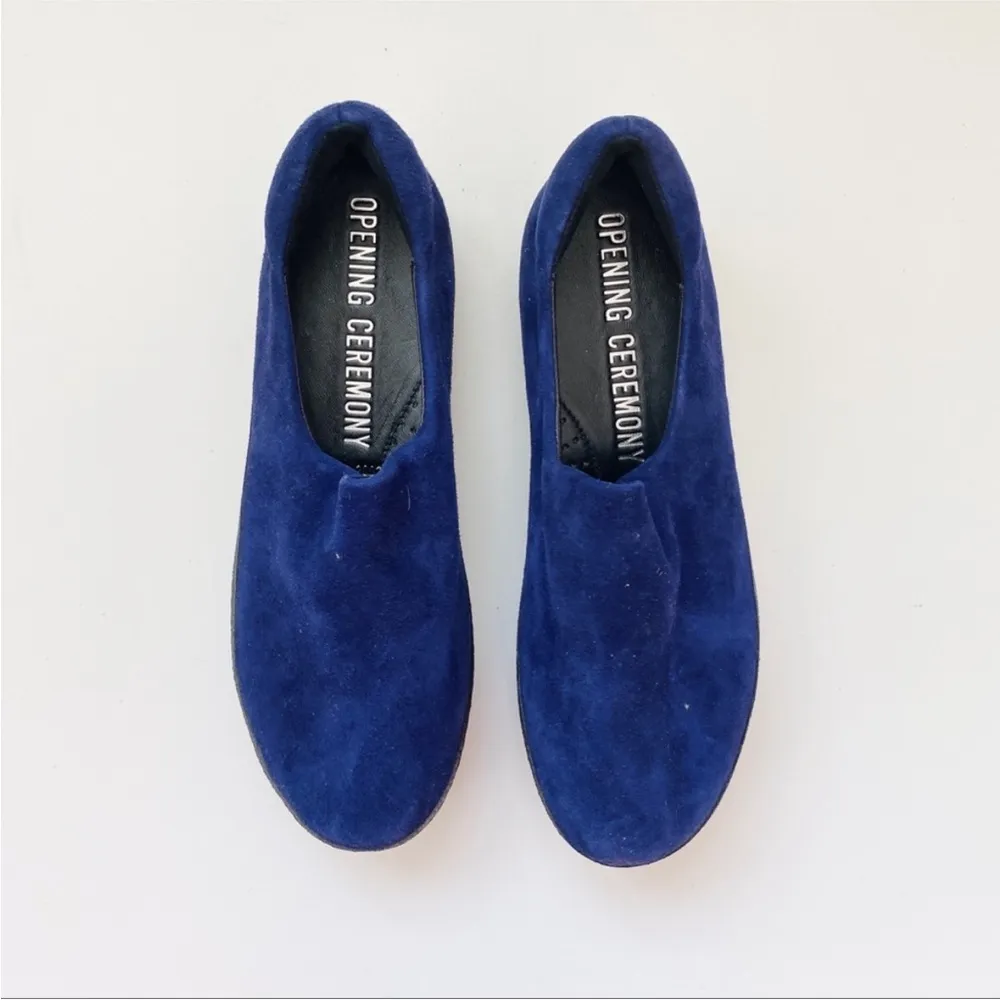 Opening Ceremony suede platform in blue - Image 3