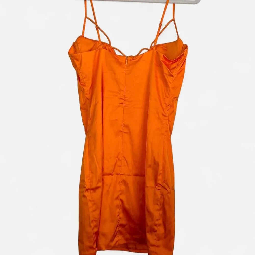 NEW Oh Polly Showstopper Underwired cut out snatched Satin Mini Dress sz 8 - Image 5