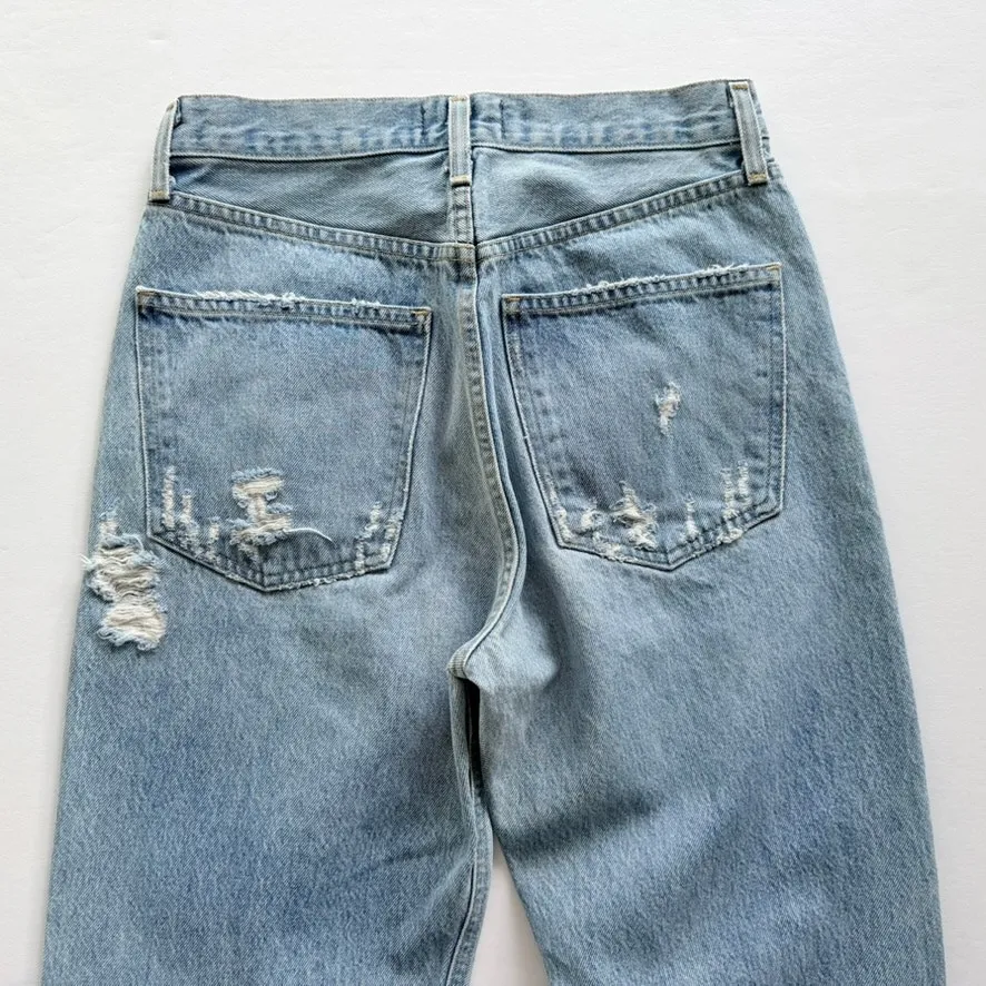 Agolde '90s Jeans Mid-Rise Loose Fit Size 25 Distressed Straight Leg Retro USA - Image 9