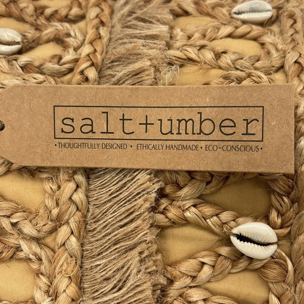 Salt + Umber Boho Isla Jute Seashell Beach Tote Bag New with tags! Tan - Image 7