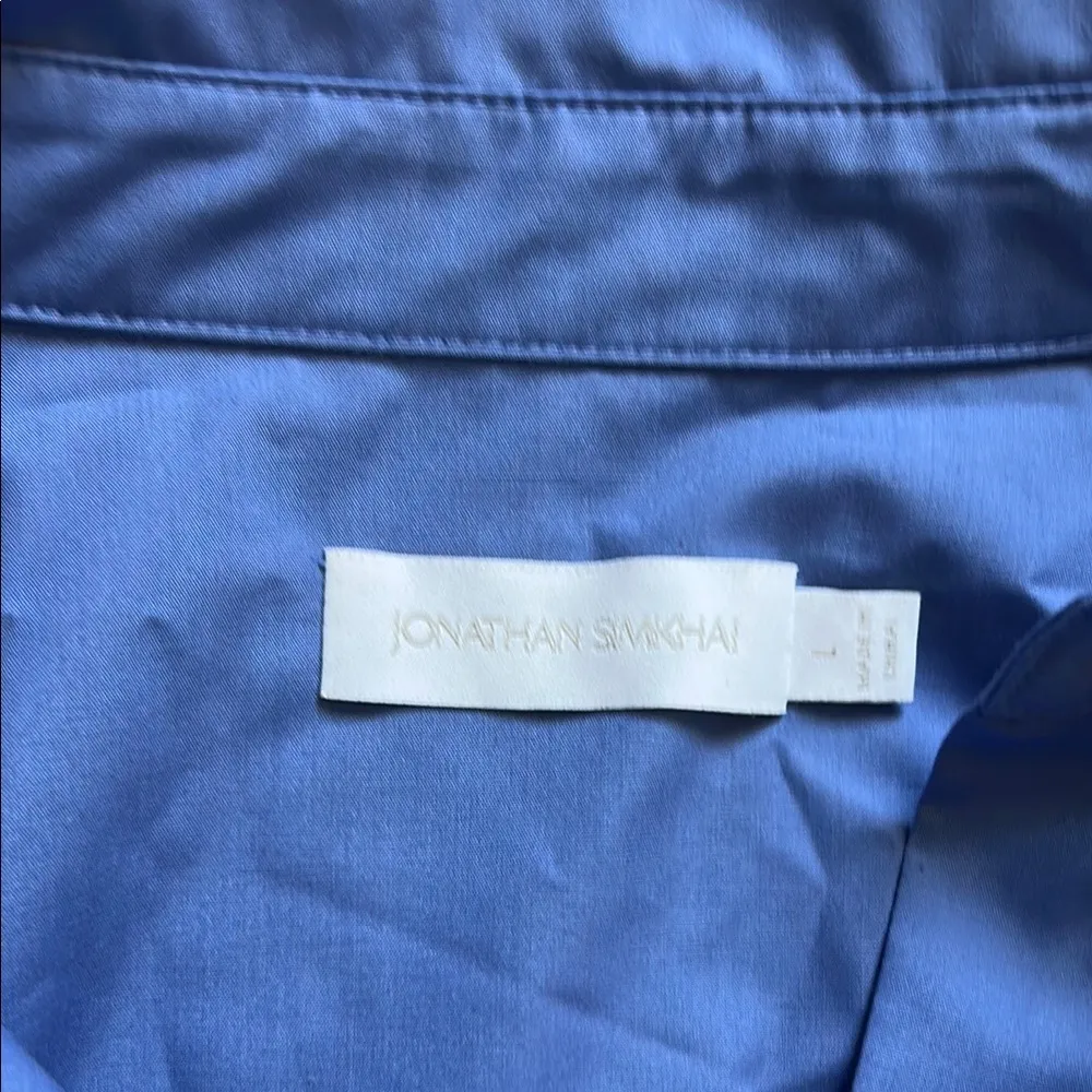 Jonathan Simkhai Blue Puff Sleeve Dress Size L - Image 2