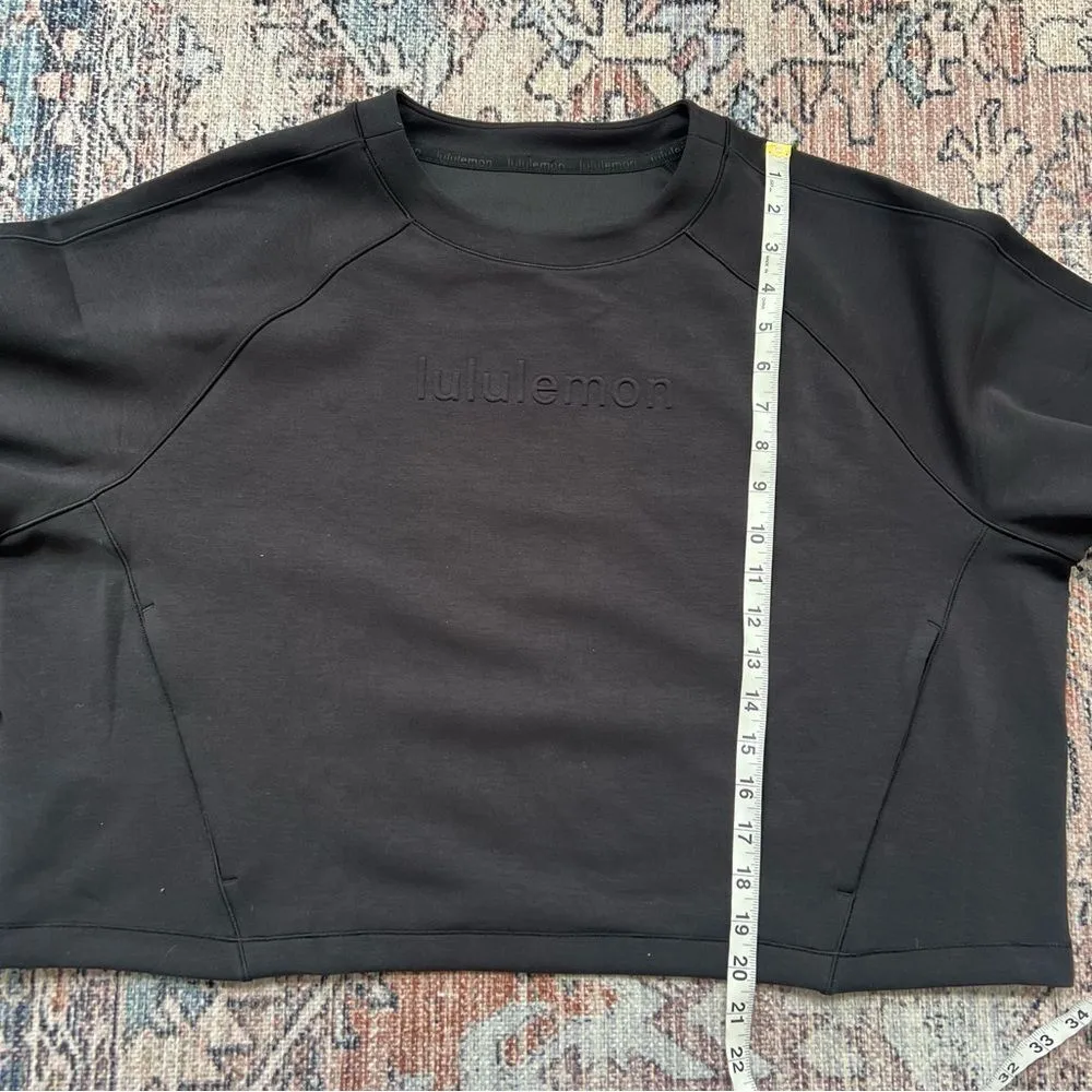 Lululemon Smooth Spacer Cropped Pullover Graphic Black Size 14 - Image 13