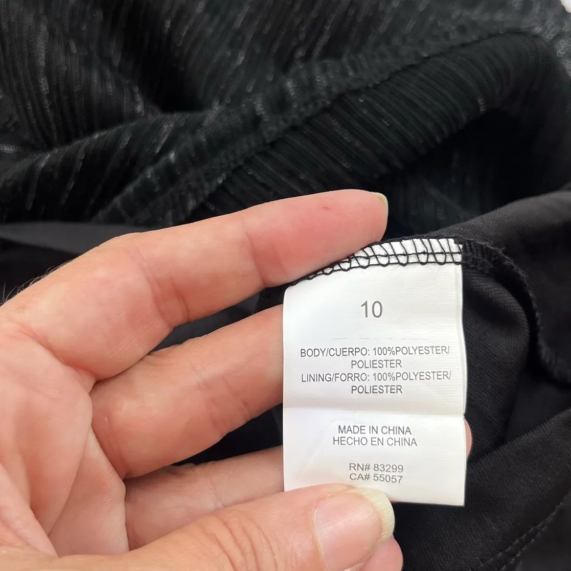 Vintage Y2K Onyx Nite Slip Dress Sz 10 Whimsigoth Vampy Shimmer Sheer Mob Wife Black - Image 11