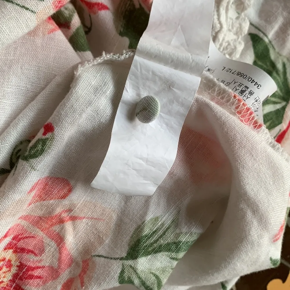 ZARA Linen Button Front Dress Sz: L - Image 9