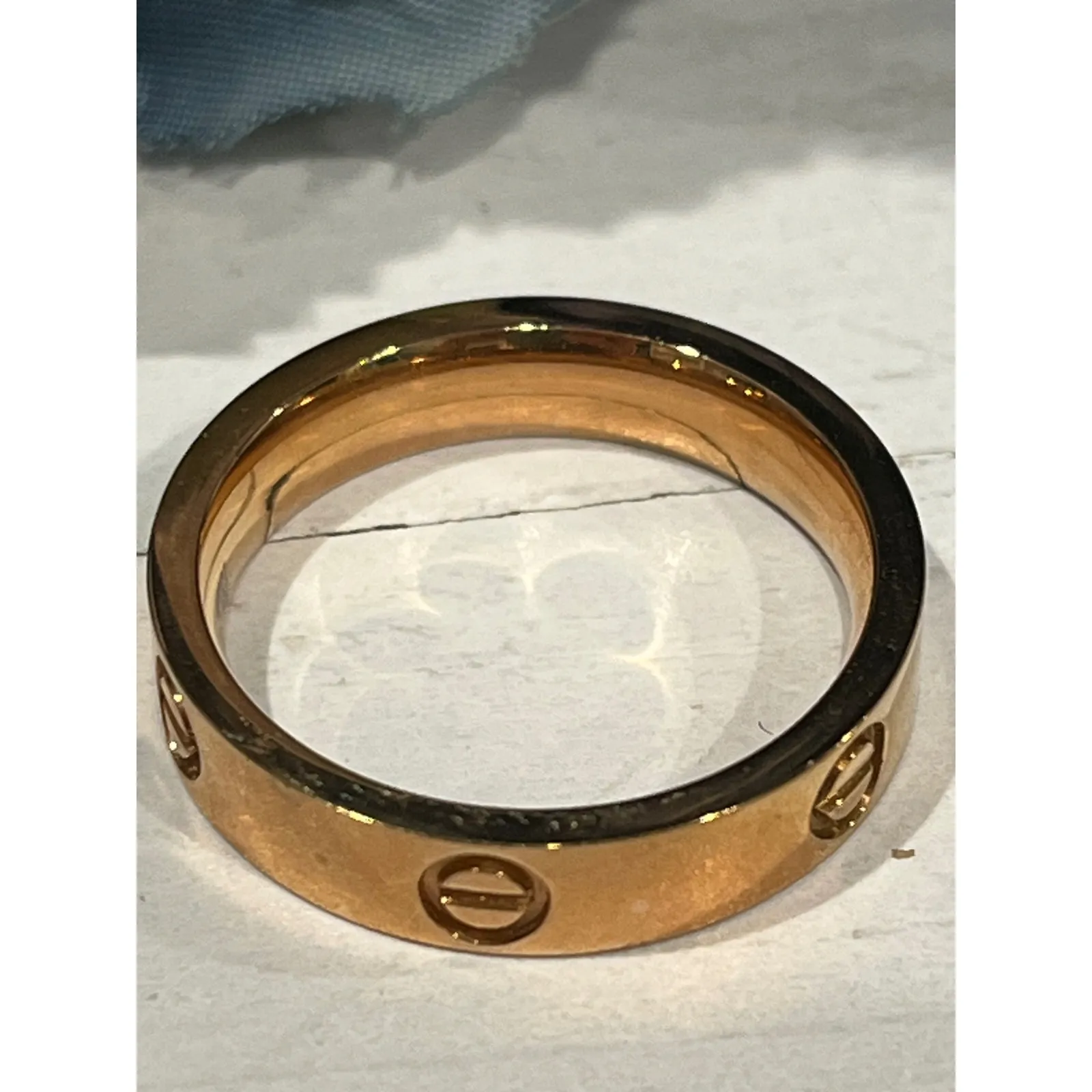 Gold Tone Band Ring Statement Fashion Jewelry Women's‎ Size 8 - Image 2