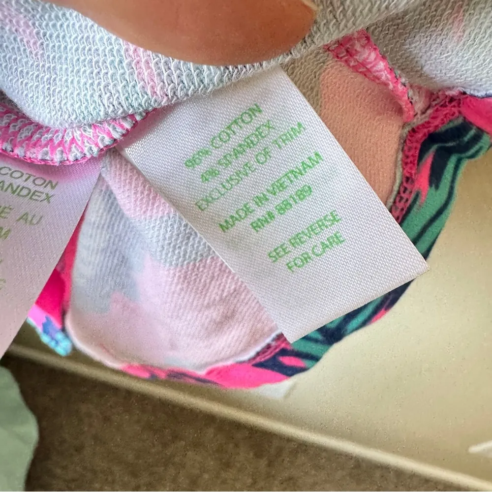 Lilly Pulitzer Hot Pink Leaf Print Mini Shift Dress Womens XS Beachy Summer - Image 5