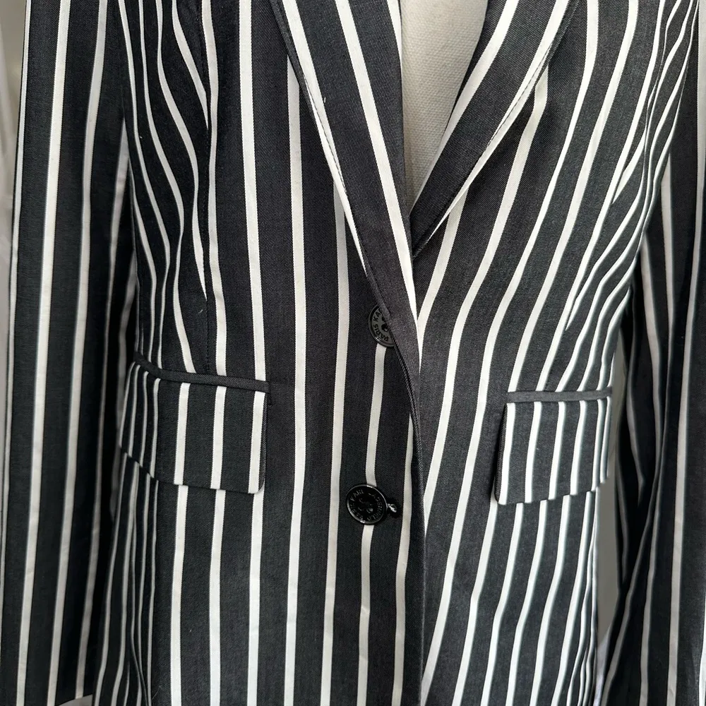 Karl Lagerfeld | Paris Women's Striped Notch Collar Jacket size 4 - Image 6
