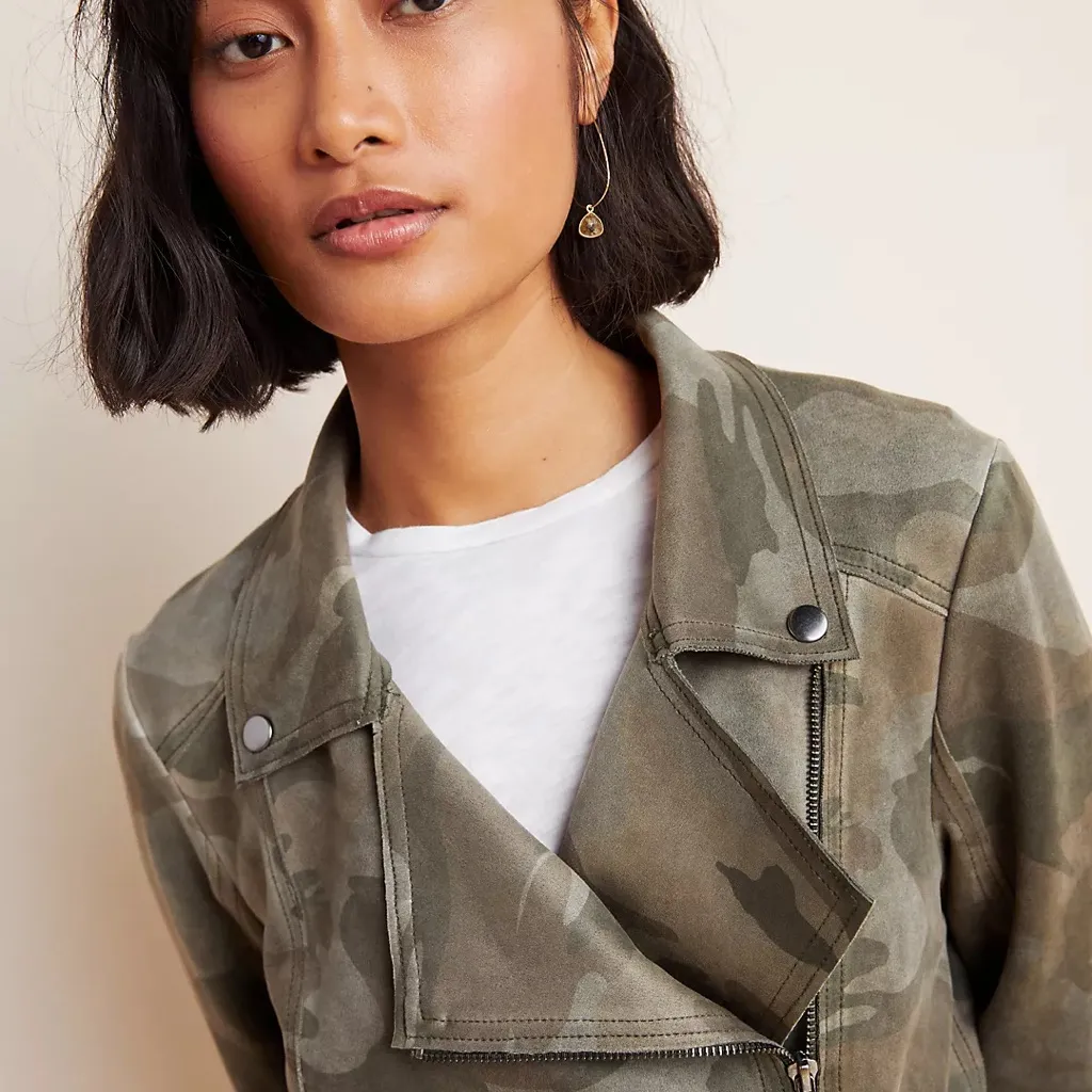 Anthropologie - Marrakech Camo Sueded Moto Jacket XS - Image 5