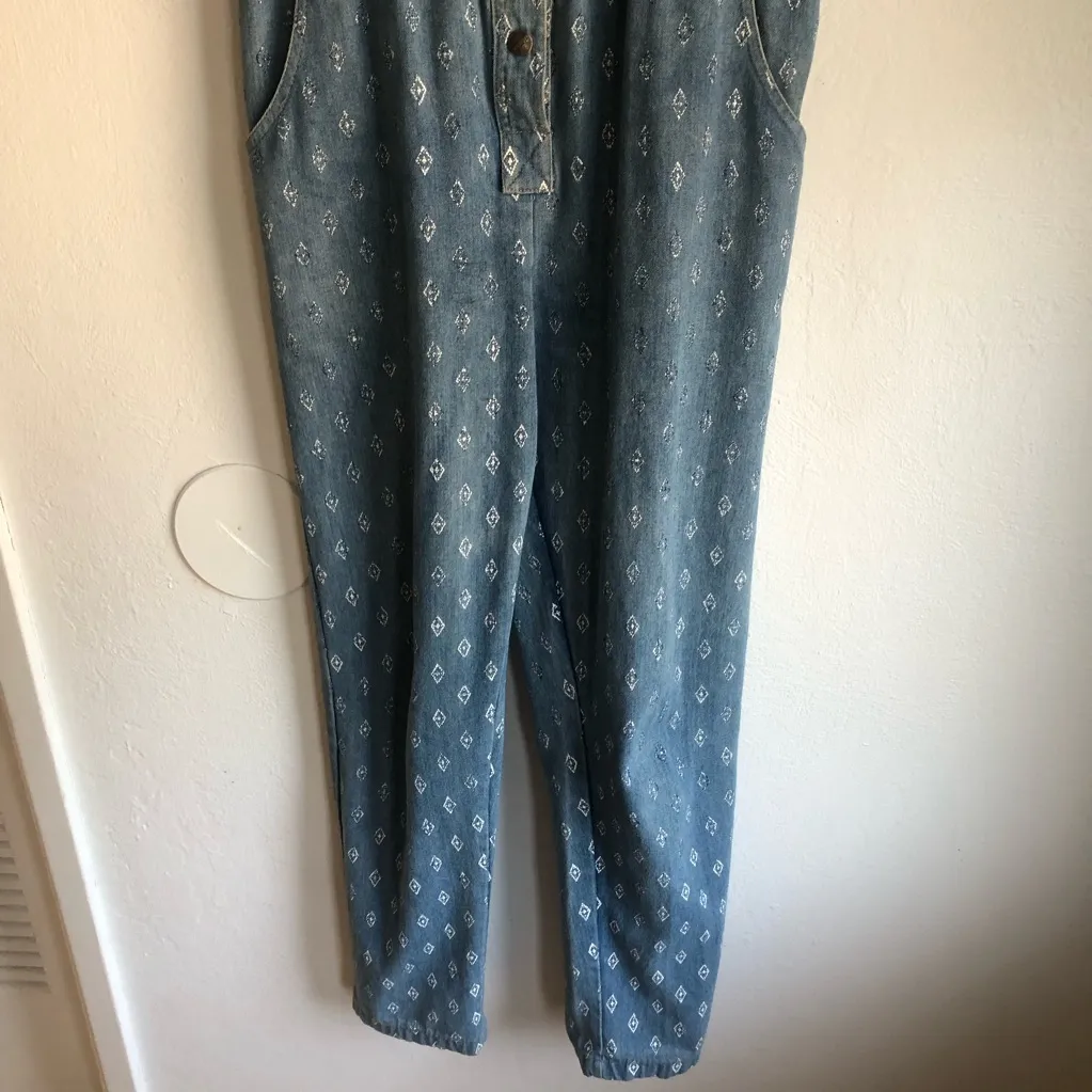Denim Jumpsuit 80s vintage rockabilly coveralls workwear western country Blue Size 6 - Image 3