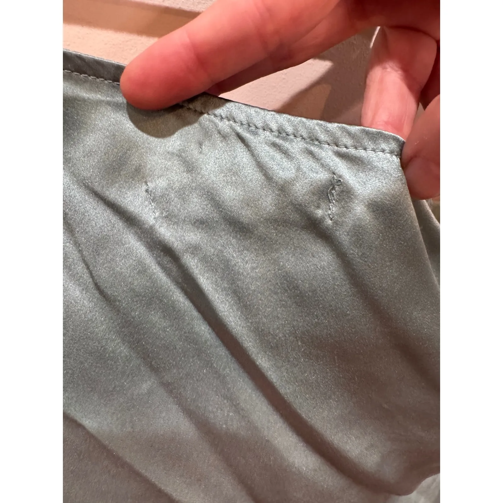 Reformation Alanis Silk‎ Mini Dress in Aqua Green Sz 6 - Image 10