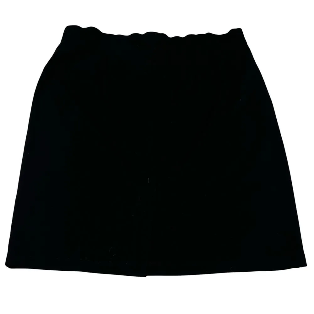 Eileen Fisher Black Knit Skirt Large Viscose Blend Heavy Jersey Weight Classic - Image 2