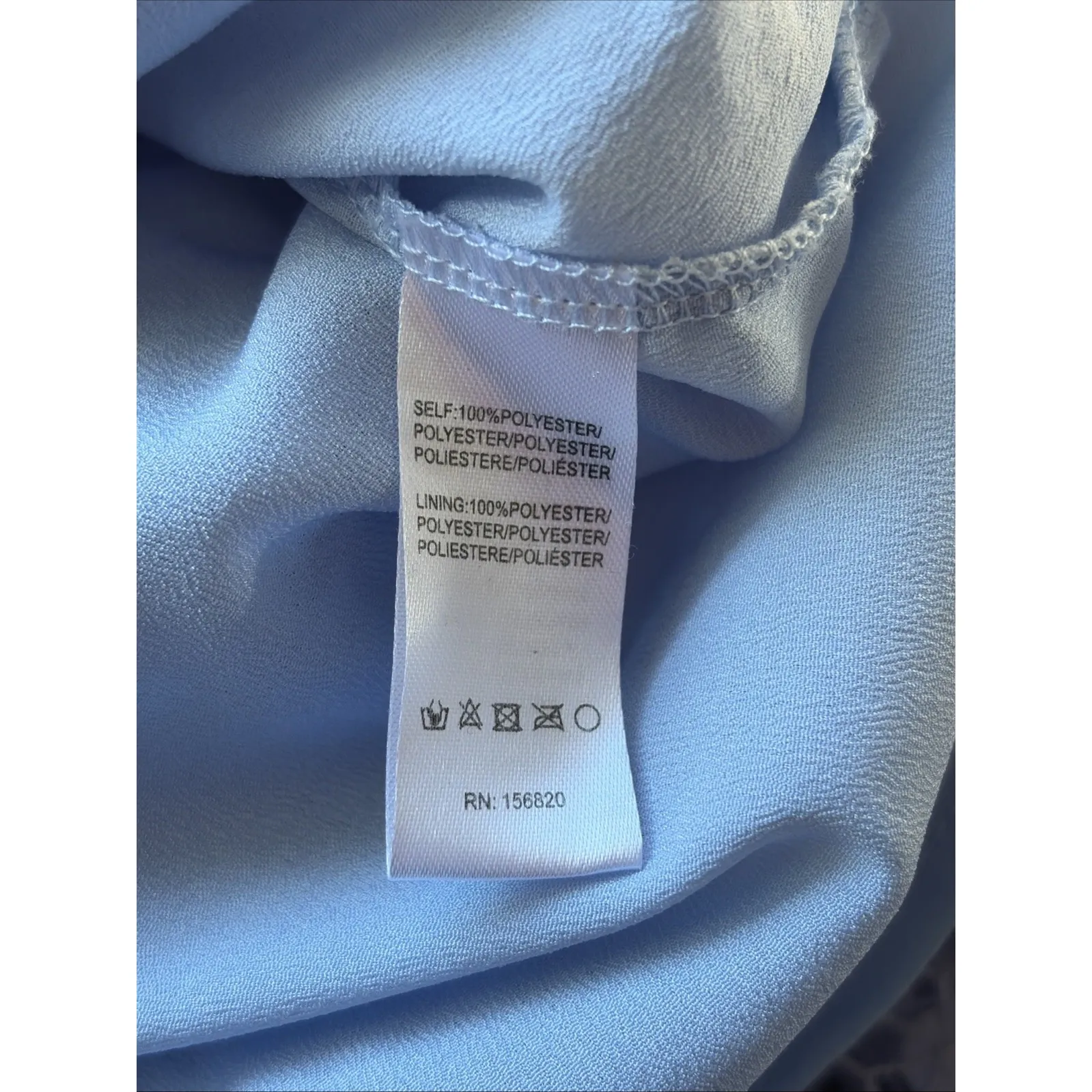 ALLISON Pastel Blue Lace Spring Easter Mock Neck Short Sleeve Dress Women Medium - Image 13