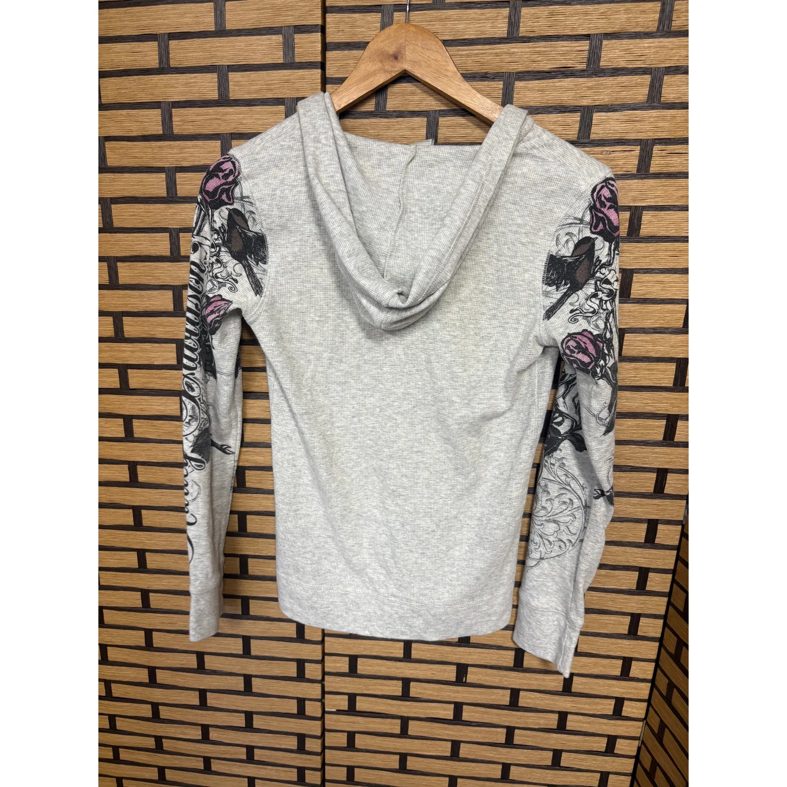 Harley Davidson  Gray Hooded Top Size Small - Image 2