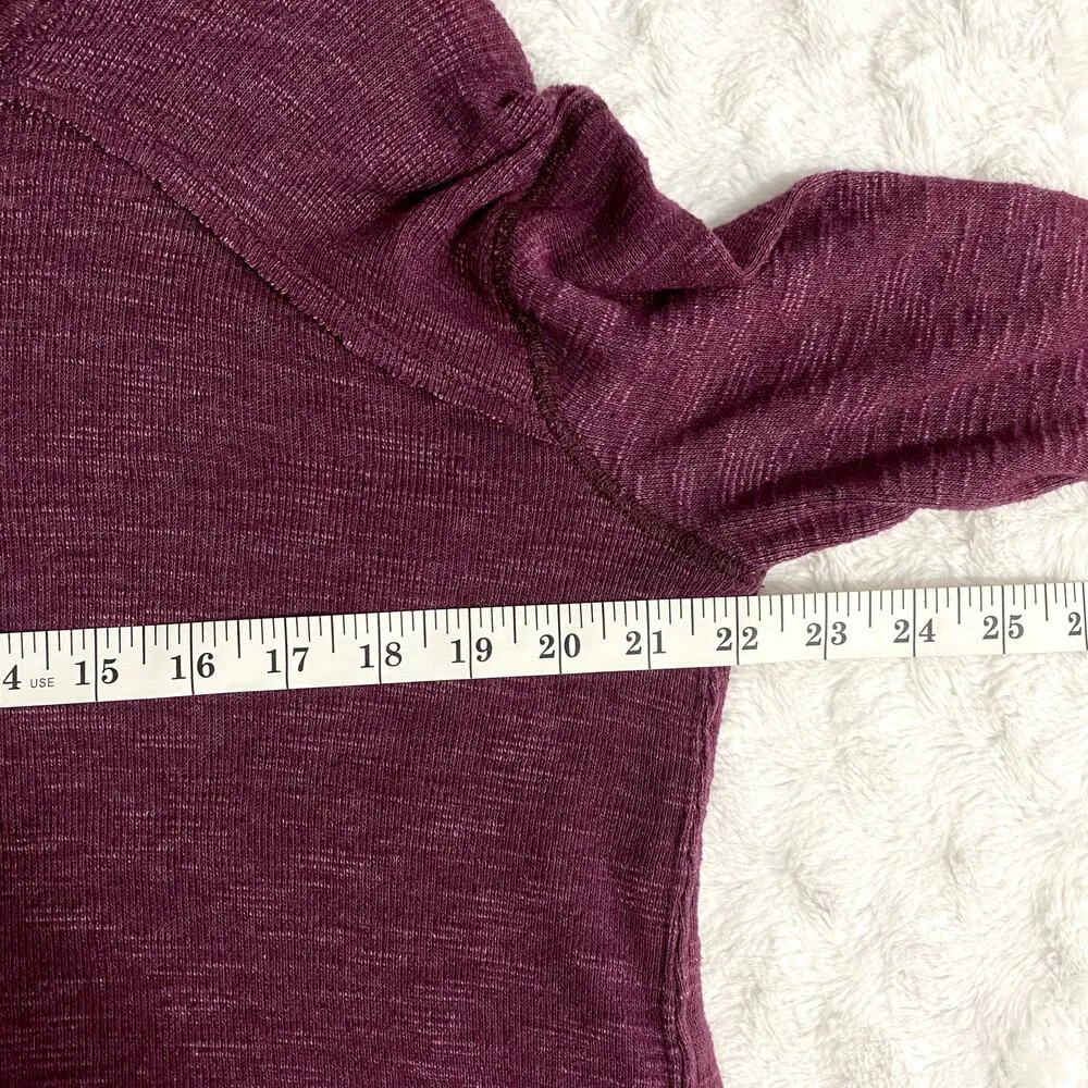 Free People Purple Marled High Low Split Back Turtleneck Boho Top XS - Image 7