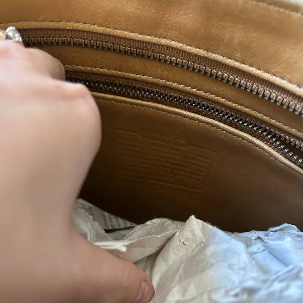 Coach Tribeca Shopper Bag Camel Leather Tote vintage 90s bucket - Image 8