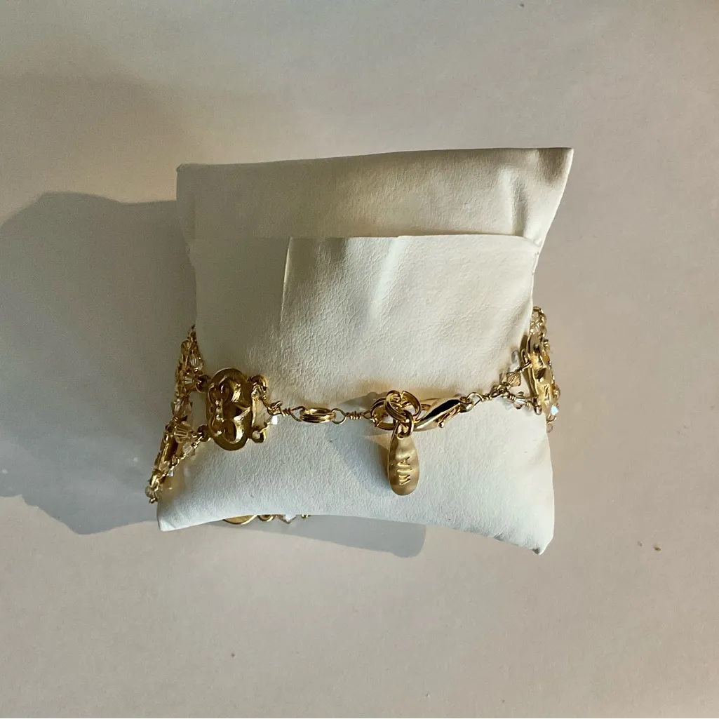 WA Studios Coin Medallion Gold Chain Bracelet - Image 2