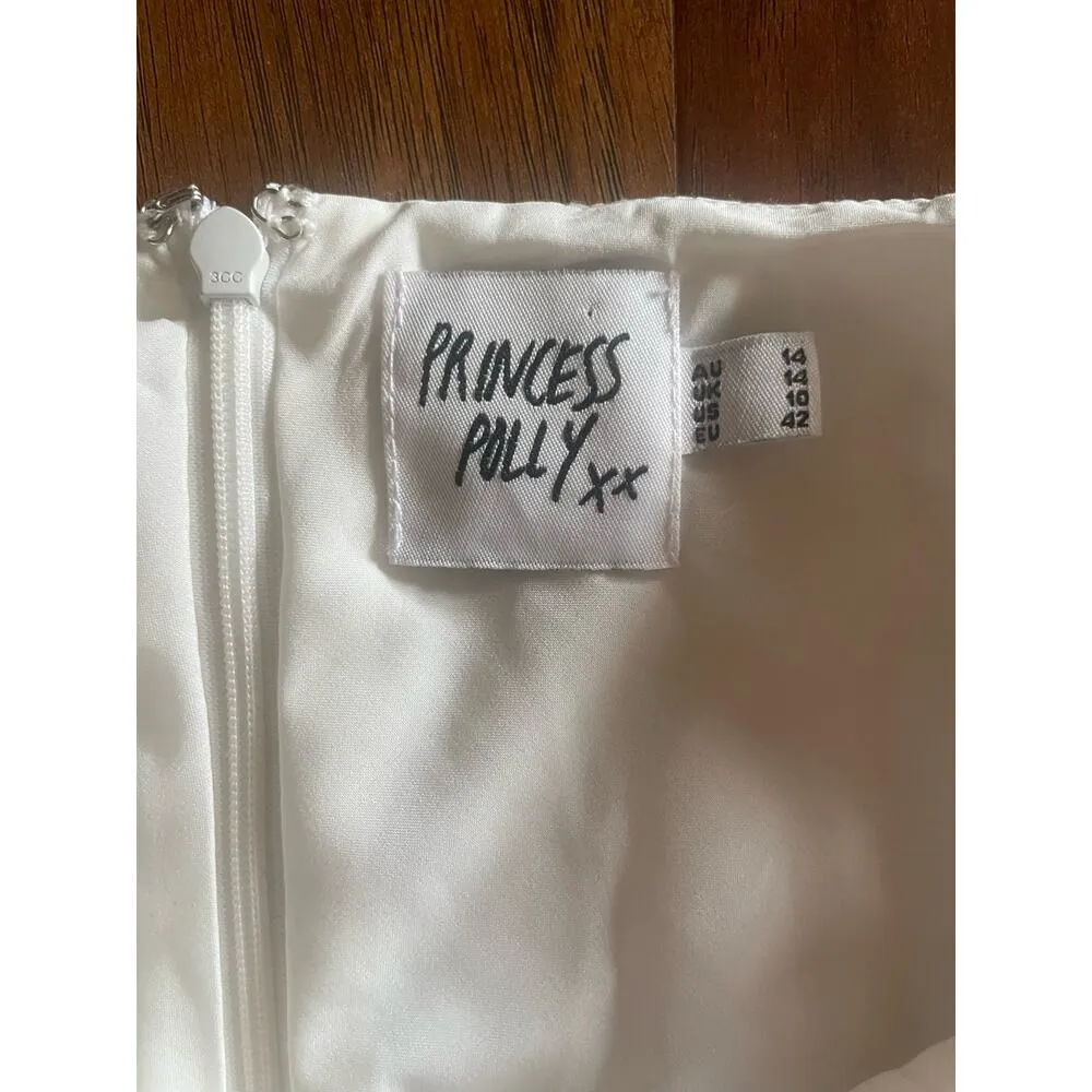 PRINCESS POLLY Anja Dress SPRING SUMMER Mini Dress Size 10 White - Image 5