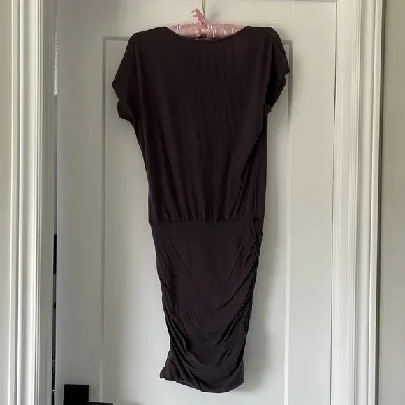 Velvet by Graham and Spencer Mini Dress Gray Cotton Short Sleeve Size Small - Image 7