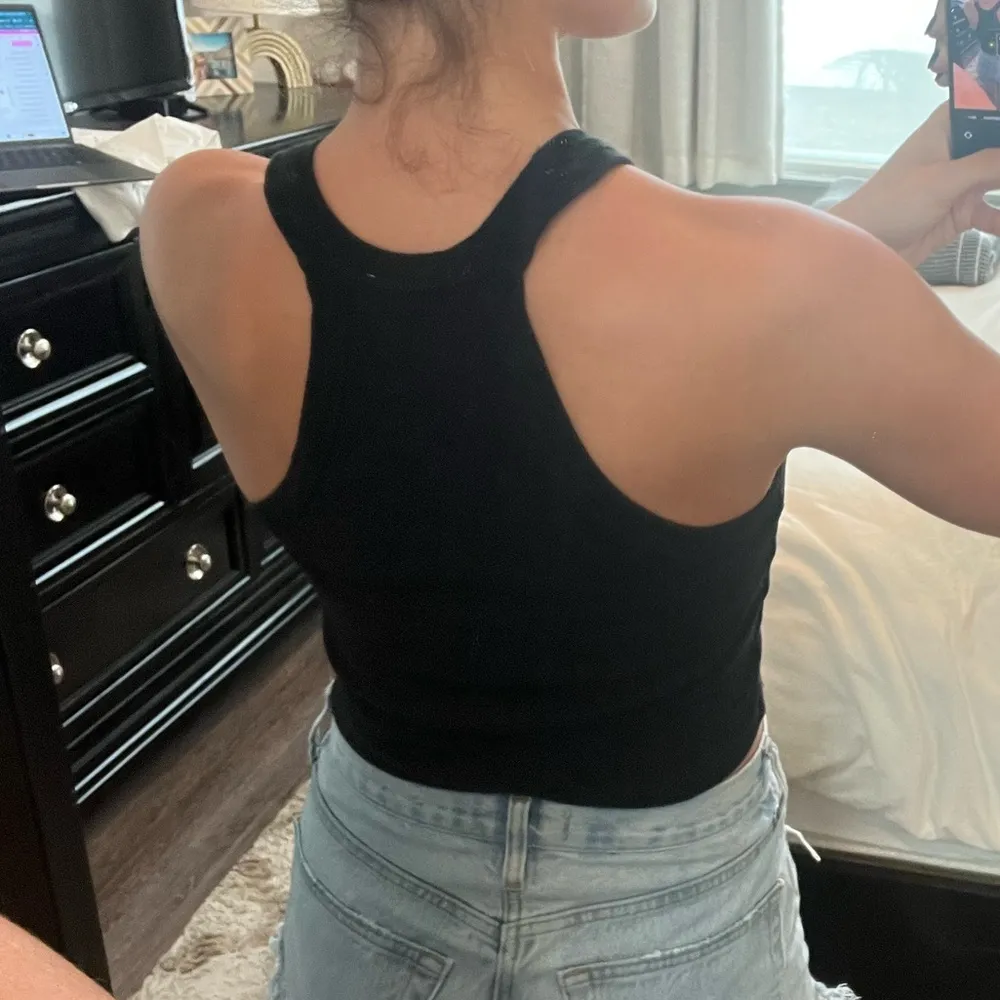 High Neck Tank in Black - Image 4