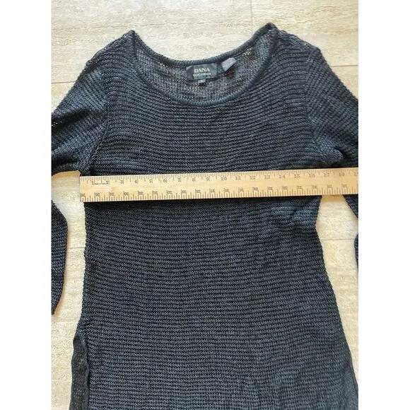 Dana Buchman black Knit Sweater Long Sleeve Tunic Top Size S - Image 3