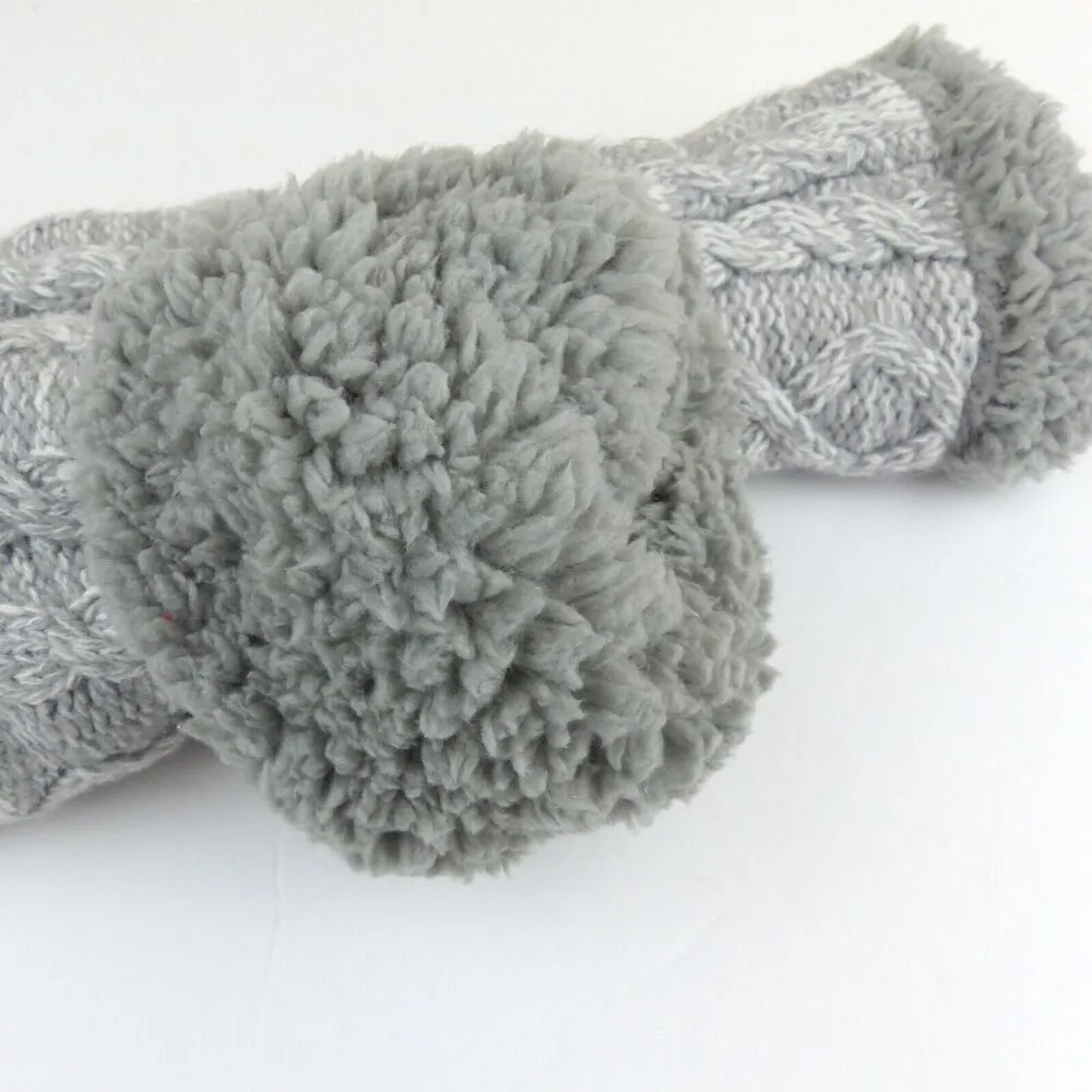 Aromasoles Lounge Socks Cable Knit One Size Gray Lined Rose Shea Butter Non Slip - Image 6