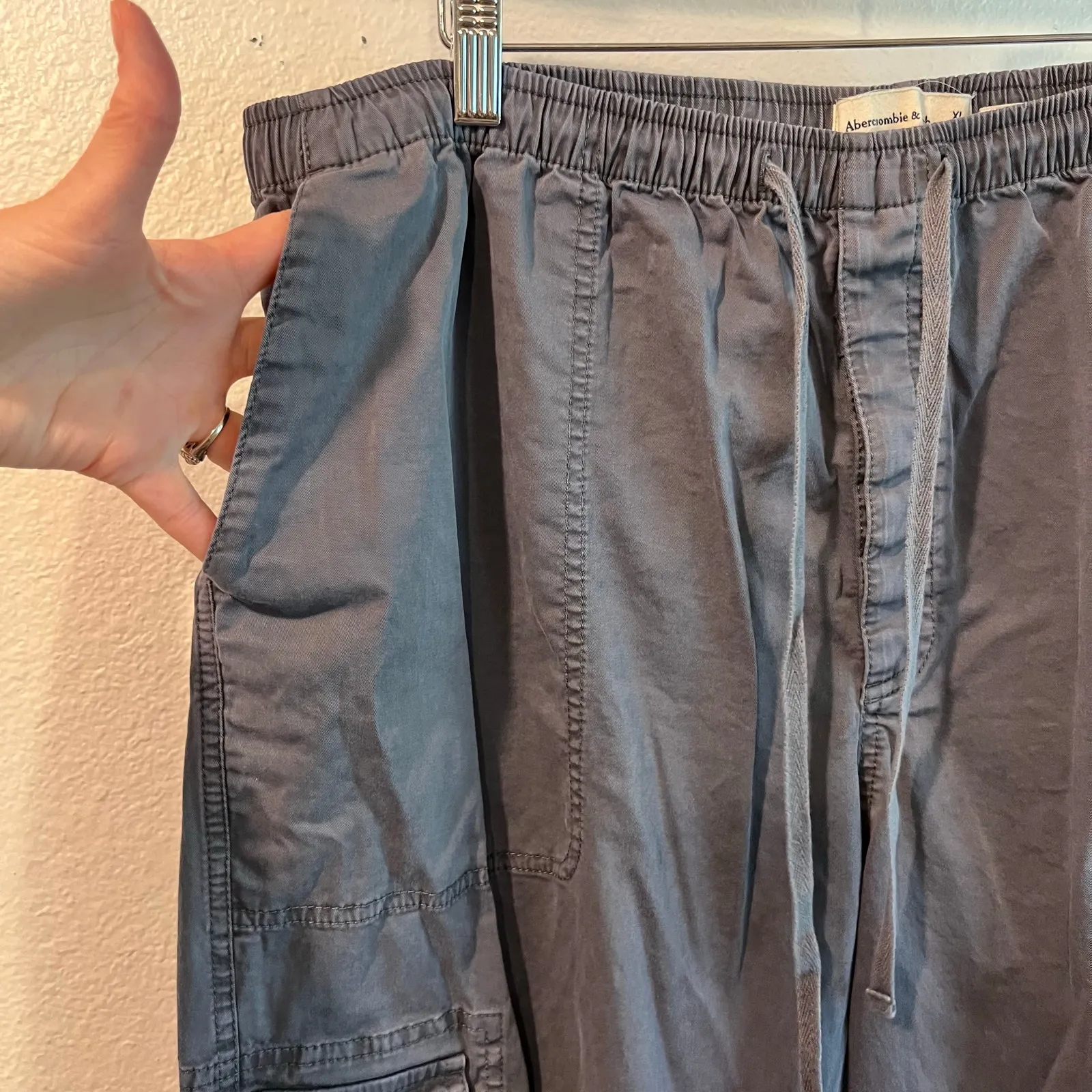 Abercrombie & Fitch Gray Garment Dyed Relaxed Fit Utility Cargo Pants Size XL - Image 3
