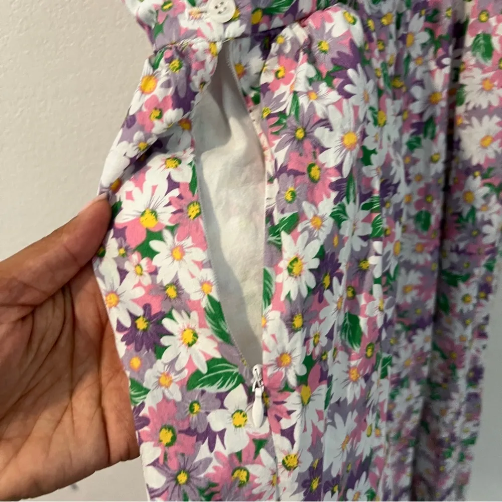 Sympathique Cotton Floral Sleeveless Crisscross Open Back Fit & Flare Sundress L Pink Size L - Image 8