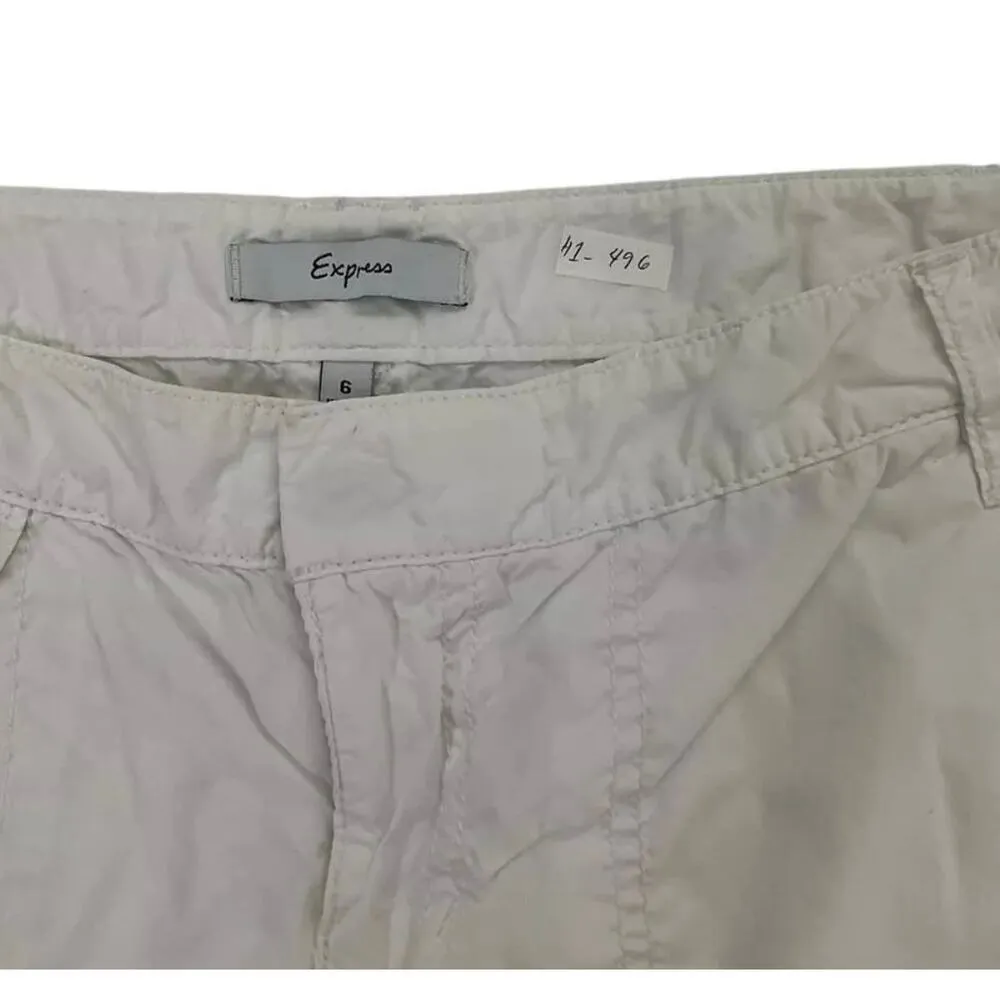 Express Women Size 6 White Cargo Capri Pants | H1-496 - Image 5