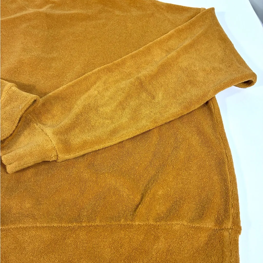 DONNI. Terry Henley Sweatshirt Honey Medium NWT Relaxed Orange - Image 11