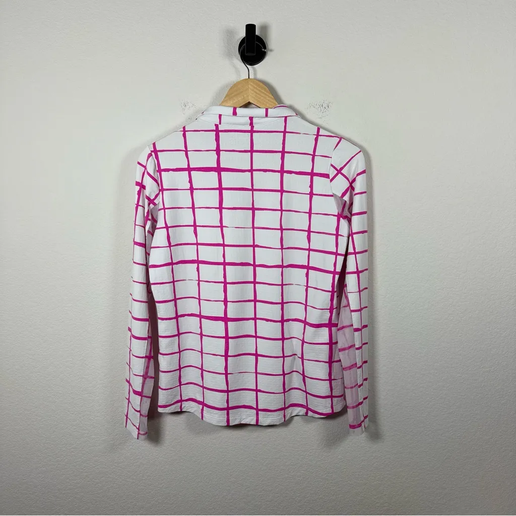 IBKUL Women’s Long Sleeve Cordova Print Mock Neck White/Pink Size S White - Image 7