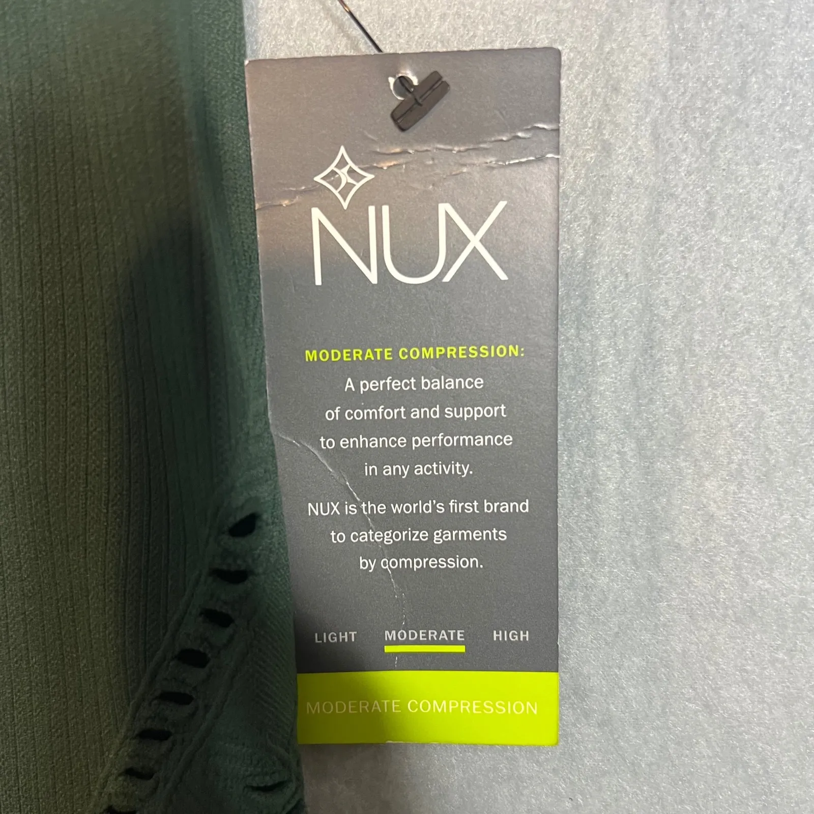 NUX Active Leggings Size S Ribbed Seamless Moderate Compression Green NWT - Image 5