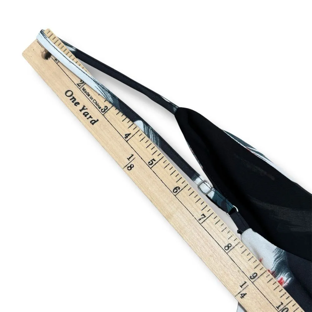 Philosophy Oversized Floral Faux Wrap Side Tie Sleeveless Maxi Slip Dress Blue 4 - Image 14