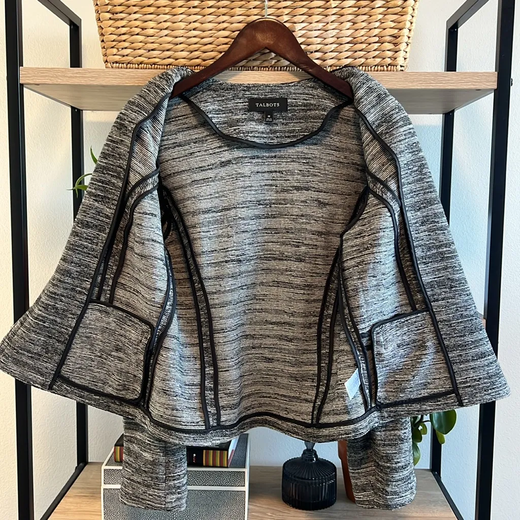 Talbots Structured French Terry Open Front Knit Blazer, M - Image 6