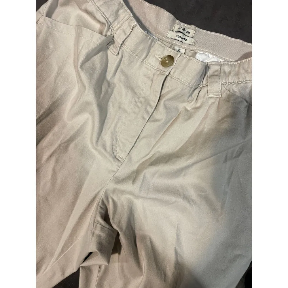 L.L.Bean Classic Fit Cream Chino Pants - Timeless Comfort Size 16 31 inseam B-76 - Image 3