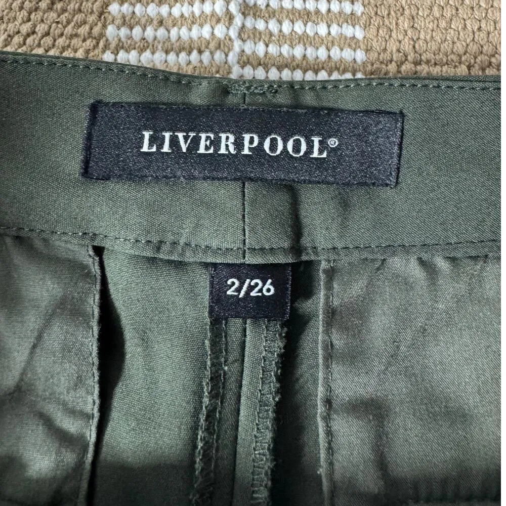 Liverpool Pant Women 2/26 Peat Green Trouser Flat Front Boot Cut Style #XM5069EA - Image 6