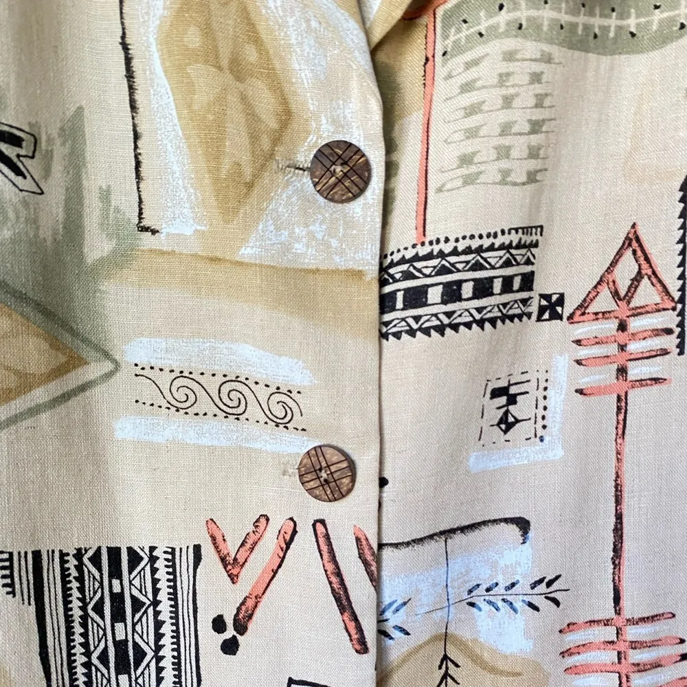 Dress Barn Abstract Design Linen Womans Blazer Size Large - Image 6