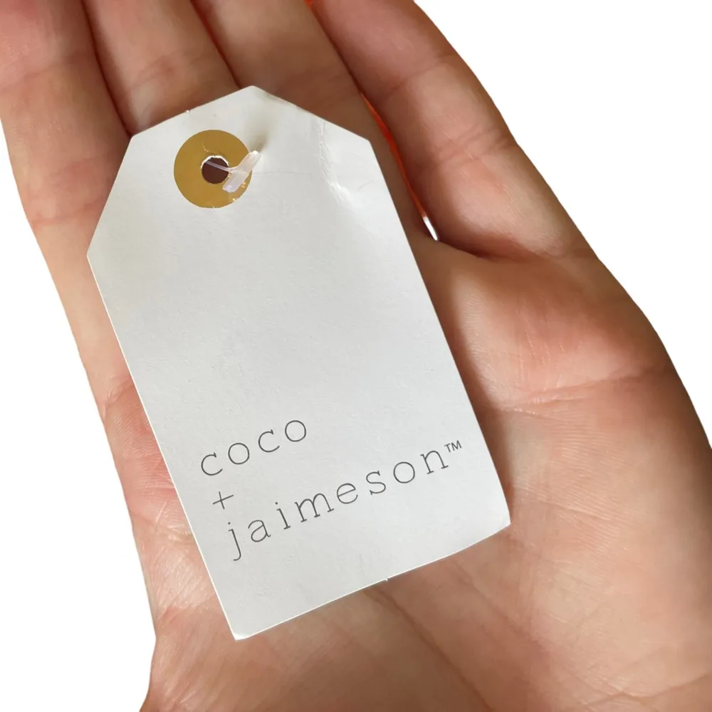 Coco + Jaimeson Orange Linen Boho Hippie Coastal Beach Embroidered Floral Top - Image 6