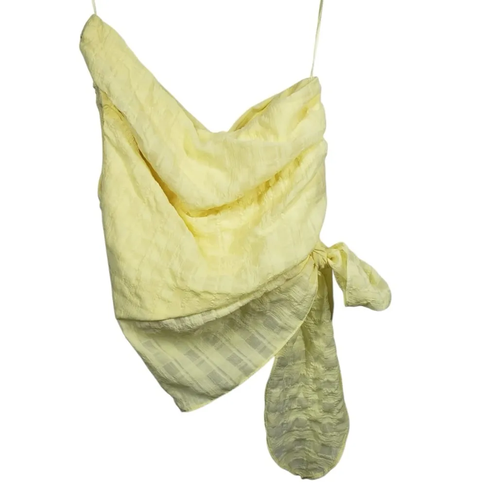 Amanda Uprichard Bexley One Shoulder Sleeveless Gauzy Top in Allegro Yellow - Image 3