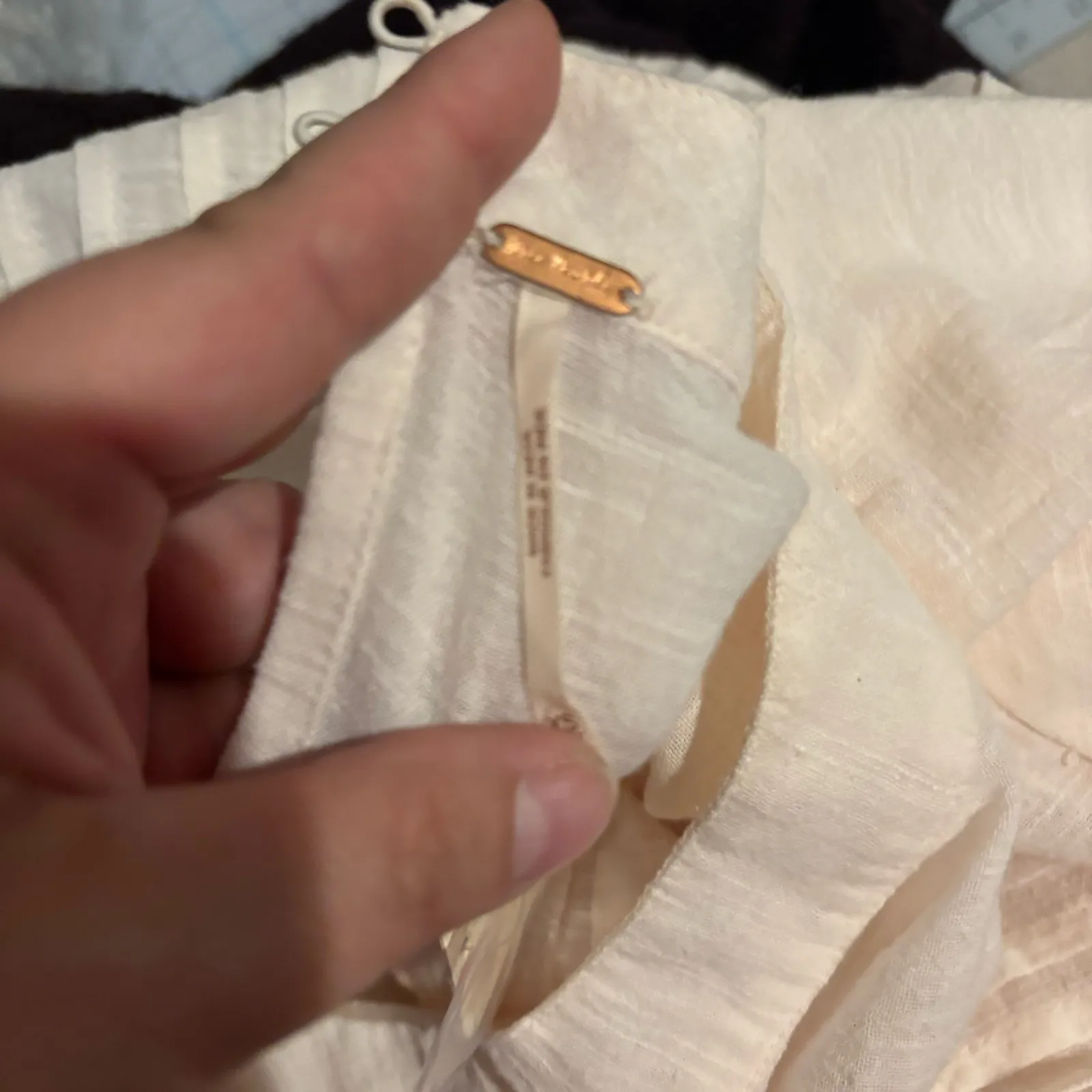 Free People Quiet Solitude Babydoll Mini Dress Ivory Size XS NWT‎ - Image 5