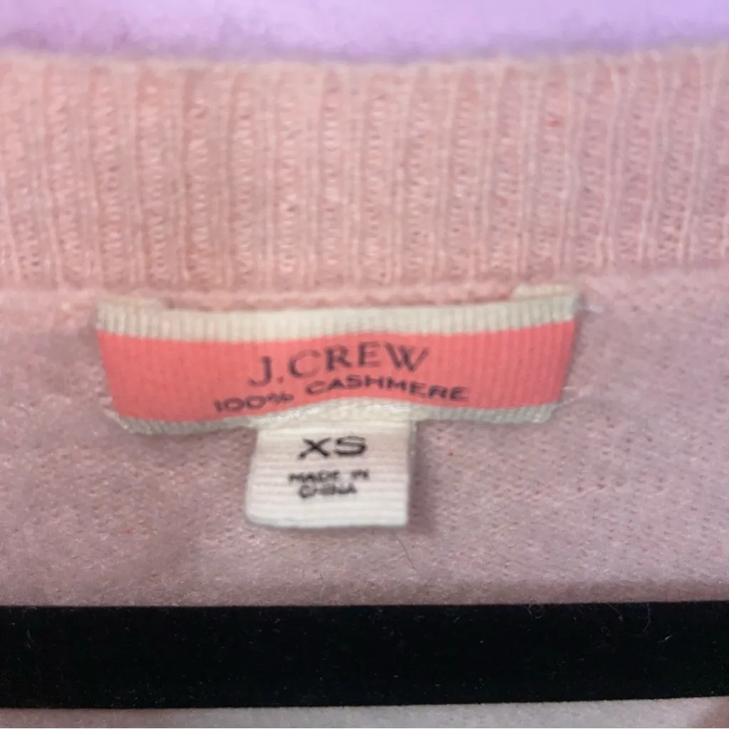 J Crew Cashmere Boyfriend Sweater Soft Pink Women XS Minimalist Academia Preppy - Image 2