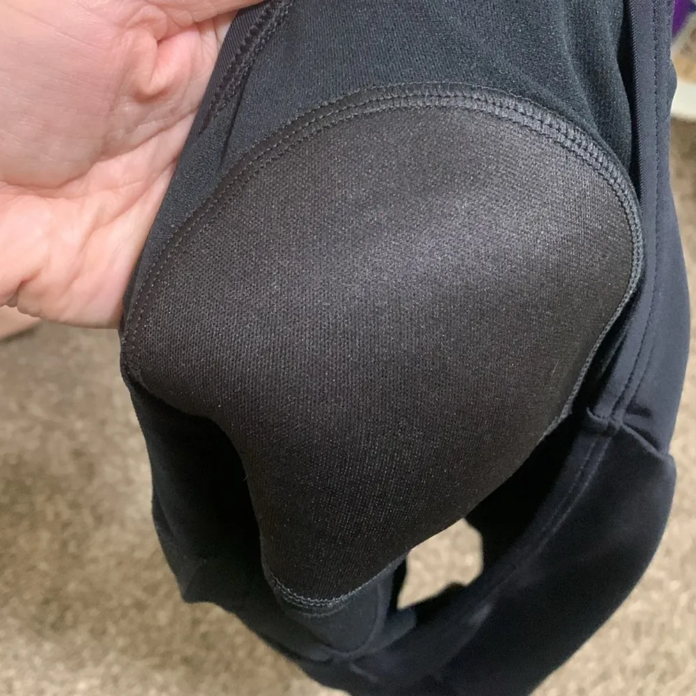 Speedo booty short like woman bathing suit halter tie around neck size XL black - Image 8