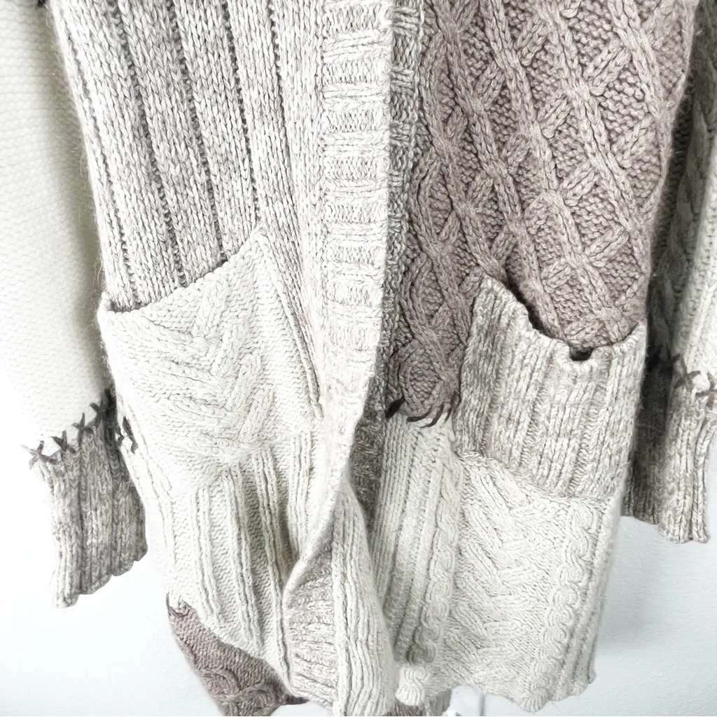 CHICO’S Wool Angora Rabbit Hair Cashmere Blend Faux Fur Collar Long Cardigan - Image 14