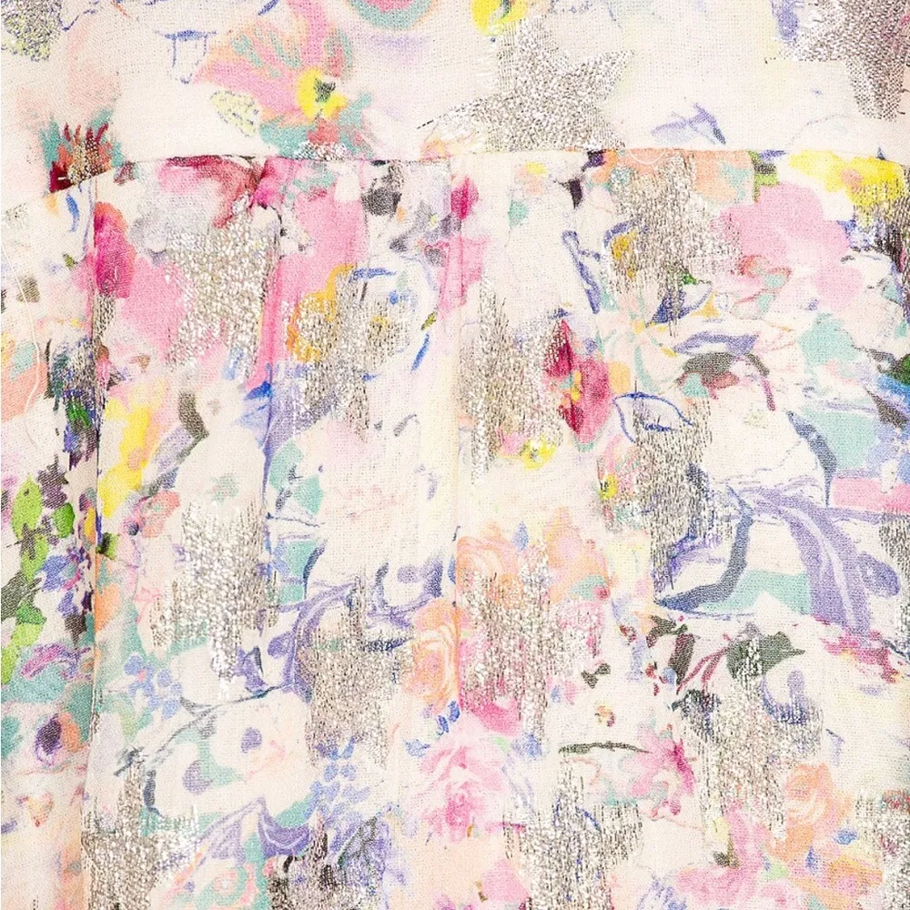 NWT  Sand Floral Leila Metallic Stars Mini Dress XS - Image 6