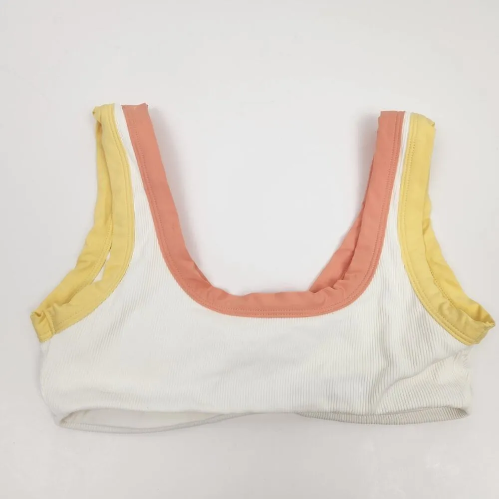 L*Space Lala Bikini Top Cream Yellow Orange Size Medium NWT Ribbed - Image 2