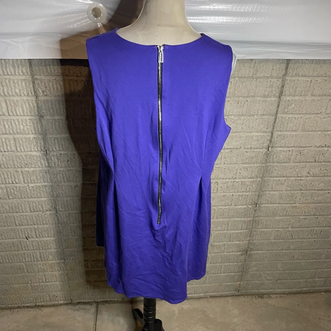 Of Mercer Womens Purple Sleeveless Round Neck‎ Shift Dress Size 20W - Image 3