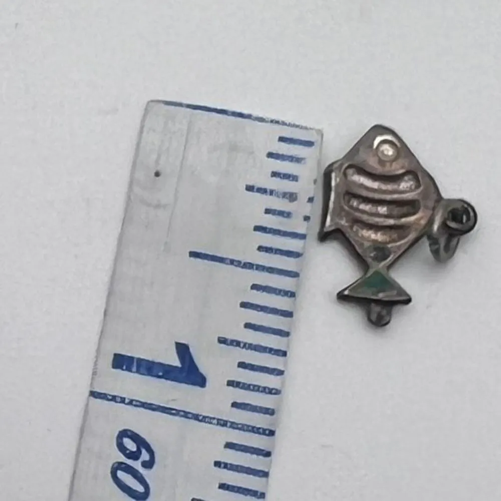 Vintage Women's Fish 3D Sterling Silver Dangle Bracelet Charm Necklace Pendant Silver - Image 4