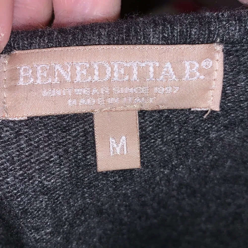 Benedetta B Italian grey merino wool cashmere sweater Gray Size M - Image 6
