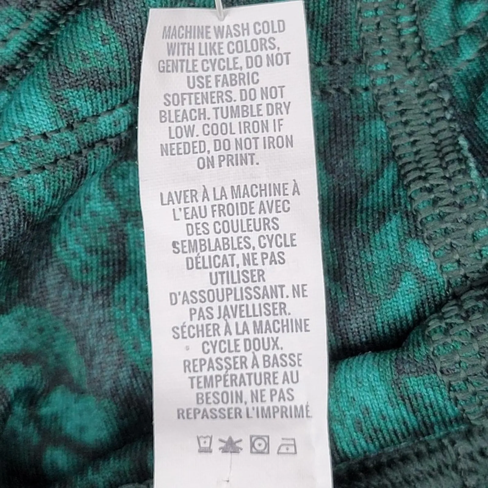 Aerie Women's High Waisted‎ Leggings Green Cable Knit Print Size Medium - Image 7