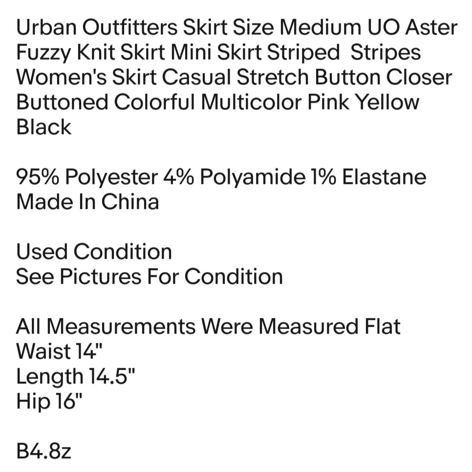 Urban Outfitters Skirt Size Medium UO Aster Fuzzy Knit Skirt Mini Skirt Striped - Image 5